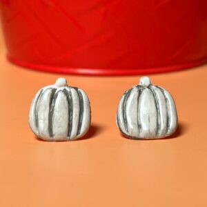 Tall White Pumpkin Earrings
