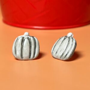 Tall White Pumpkin Earrings