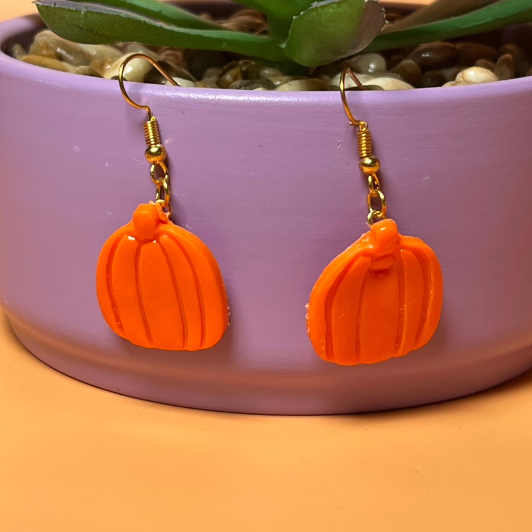 Tall Pumpkin Drop Earrings