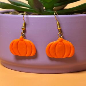Orange Pumpkin Drop Earrings