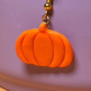 Orange Pumpkin Drop Earrings
