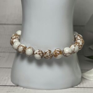 Golden Veined Howlite Bracelets – 7-1/2 inches