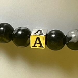 Obsidian Initial Bracelet