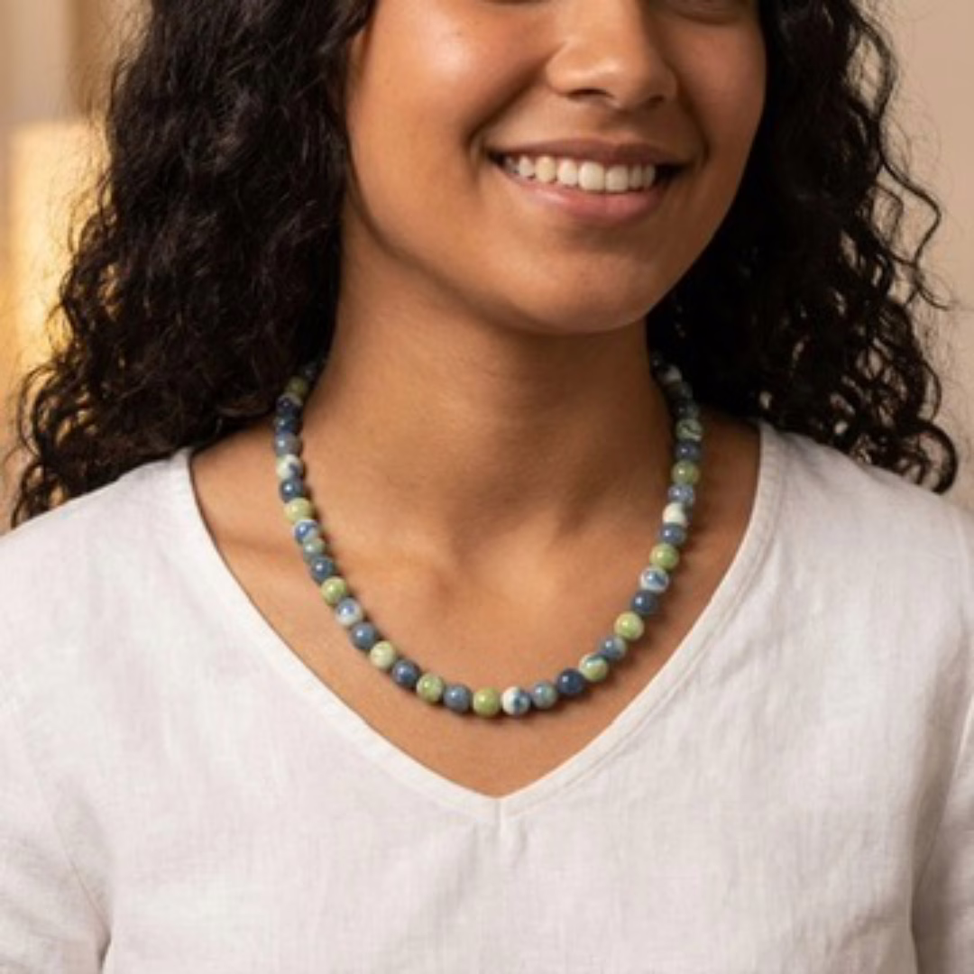Blue Adventurine Beaded Necklace