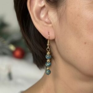 Turquoise Agate Beaded Earrings