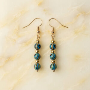 Turquoise Agate Beaded Earrings