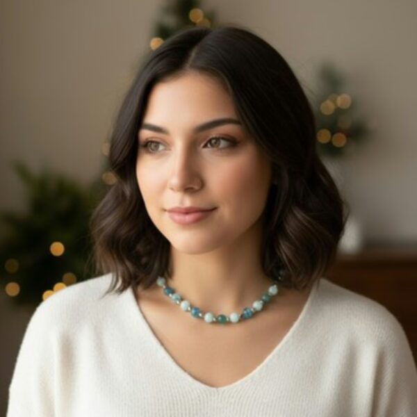 Angelite and Agate Necklaces