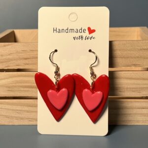 Pink Pop Hearts Earrings