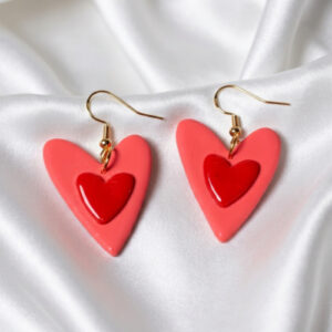 Red Pop Hearts Earrings