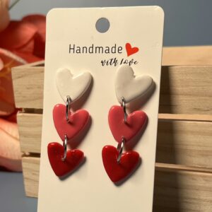 Triple Heart Drop Earrings