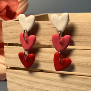 Triple Heart Drop Earrings