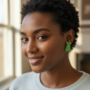 Green Easter Bunny Earrings