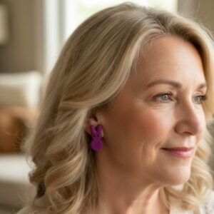 Purple Easter Bunny Earrings