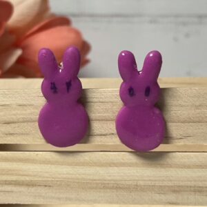 Purple Easter Bunny Earrings