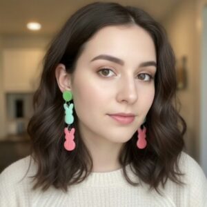Spring Bunnies Dangle Earrings