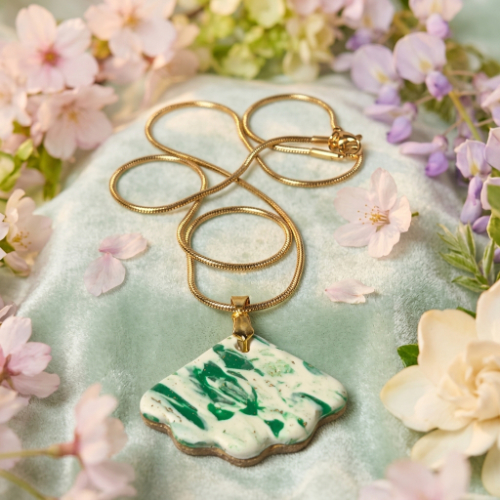 Spring Leaf Pendant Necklaces