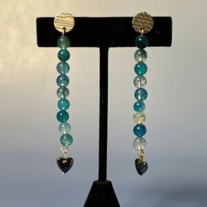 Blue Striped Agate Earrings