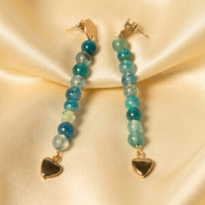 Blue Striped Agate Earrings