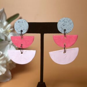 Pink and Granite Earrings