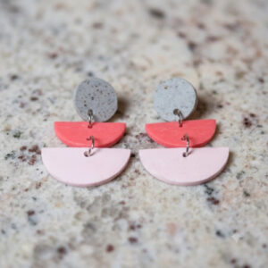Pink and Granite Earrings
