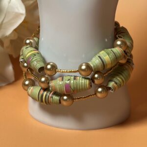 Green Paper Beads Bracelet