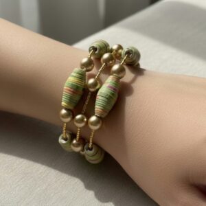 Green Paper Beads Bracelet