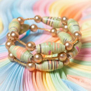 Green Paper Beads Bracelet