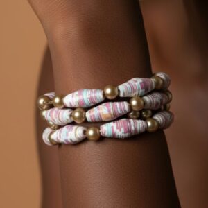 Sunset Paper Beads Bracelet
