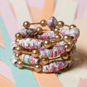 Sunset Paper Beads Bracelet
