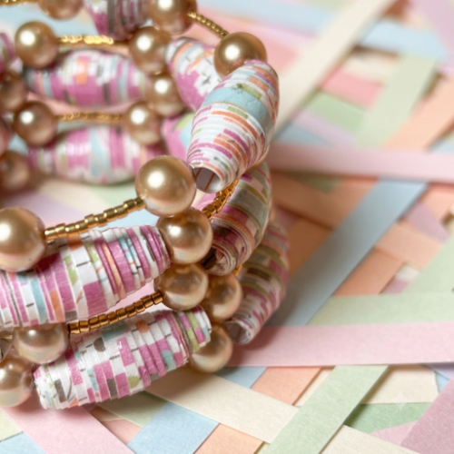 Sunset Paper Beads Bracelet