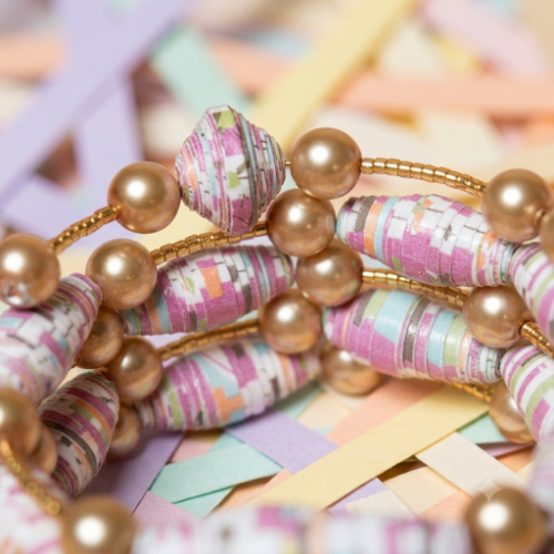 Sunset Paper Beads Bracelet
