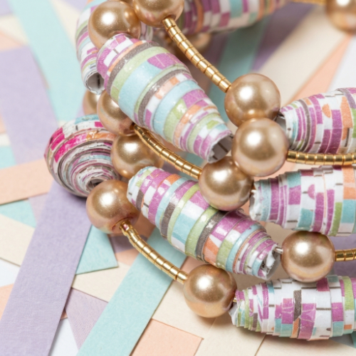 Sunset Paper Beads Bracelet