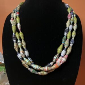 Spring Rolled Paper Bead Necklace
