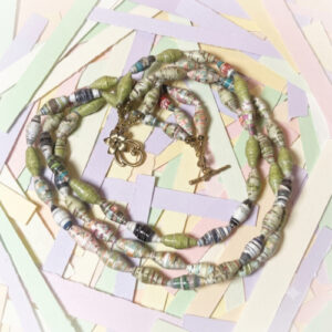 Spring Rolled Paper Bead Necklace