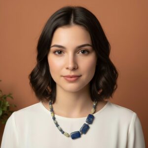 Offset Blue Stone Necklace