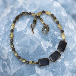 Offset Blue Stone Necklace