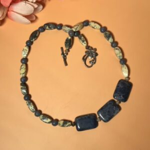 Offset Blue Stone Necklace