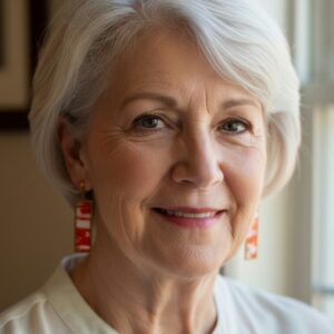 Red and White Statement Earrings