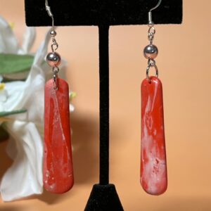 Red Dangle Drop Earrings