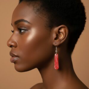 Red Dangle Drop Earrings