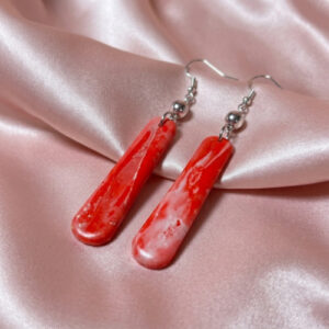 Red Dangle Drop Earrings