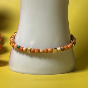 Orange Turquoise Beaded Bracelets