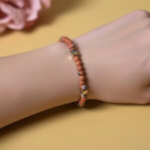 Orange Turquoise Beaded Bracelets