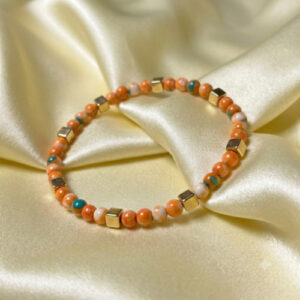 Orange Turquoise Beaded Bracelets