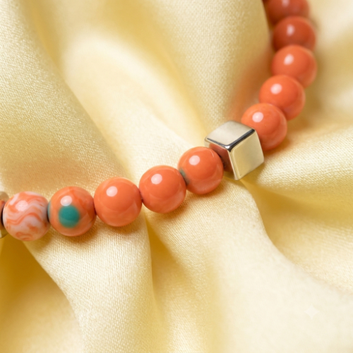 Orange Turquoise Beaded Bracelets