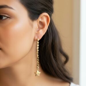 Gold Stars Dangle Earrings