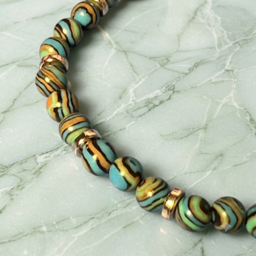 Striped Turquoise Scarf Bracelets