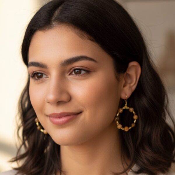 Contemporary Bumblebee Agate Earrings