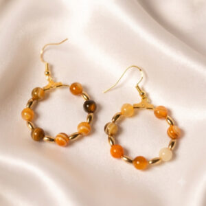 Contemporary Bumblebee Agate Earrings