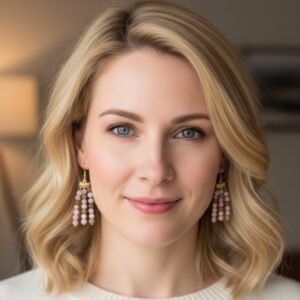 Powder Morganite Chandelier Earrings